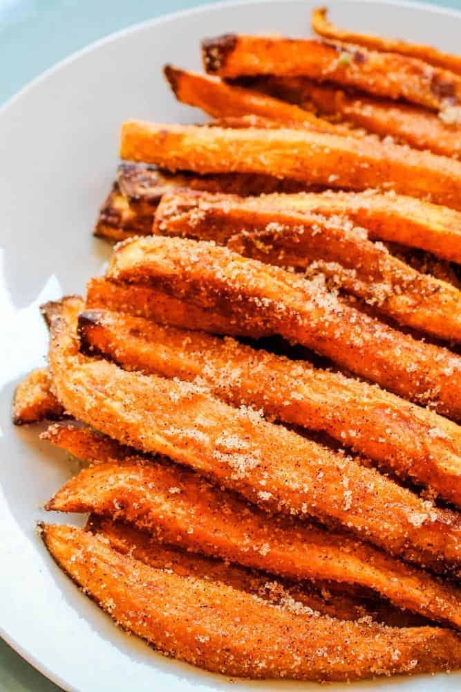 Palitos de batata dulce con canela hechos en AirFryer