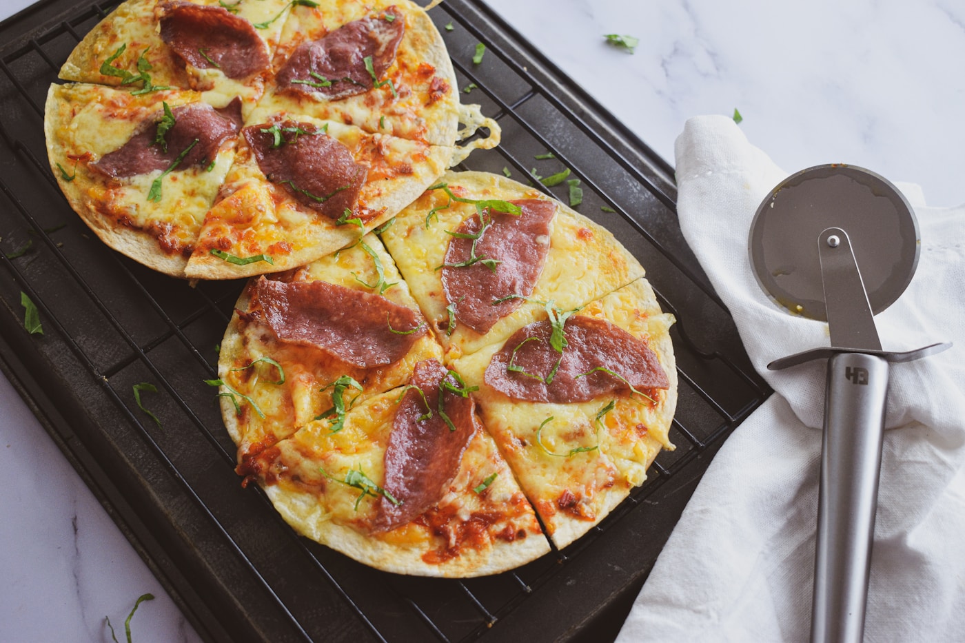 Mini pizzas preparadas en una AirFryer